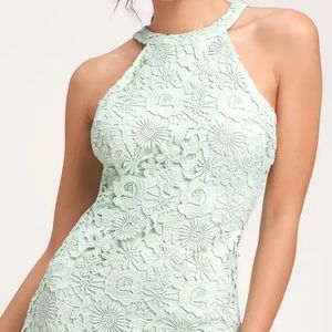Lulus Love Poem Mint Green Halter Dress